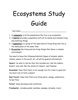 Ecosystem study guide worksheet